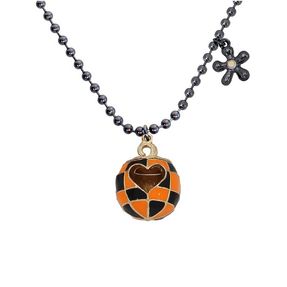 New Betsey Johnson Halloween Pumpkin Enamel Pendant Necklace, Charm